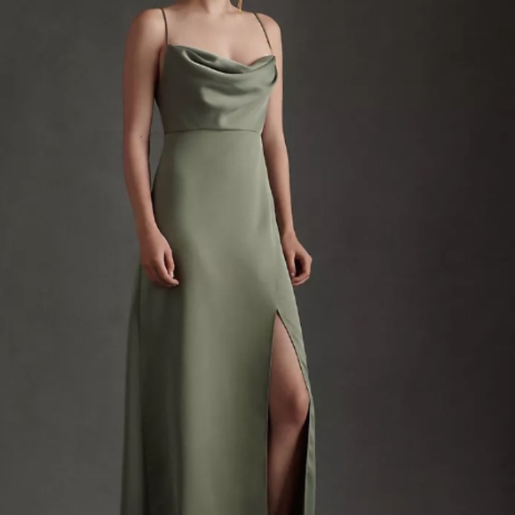 BHLDN • Remy Cowl Neck Maxi Dress in Moss - Picture 9 of 10